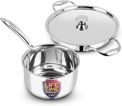 PAVAKI STAINLESS STEEL COOK & SERVE SET OF 2 (1.5 L+2L) image 0