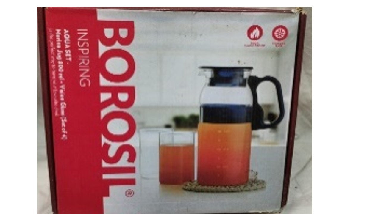 BOROSIL AQUA SET MARINA JUG 800ML VISION GLASS SET'2 image 1