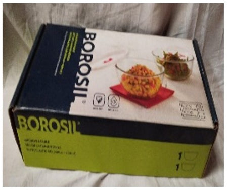 BOROSIL MICROWAVABLE SET '2 MIXING BOWL WITH PLASTIC LID(900 ML+900 ML) image 1