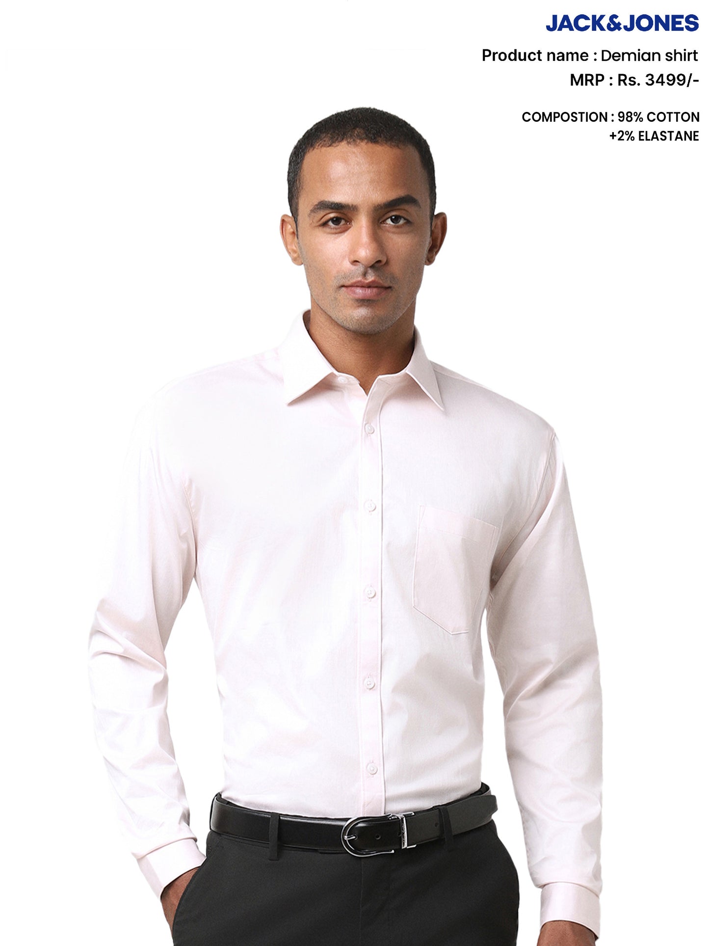 JACK & JONES DEMIAN SHIRT PINK - XL