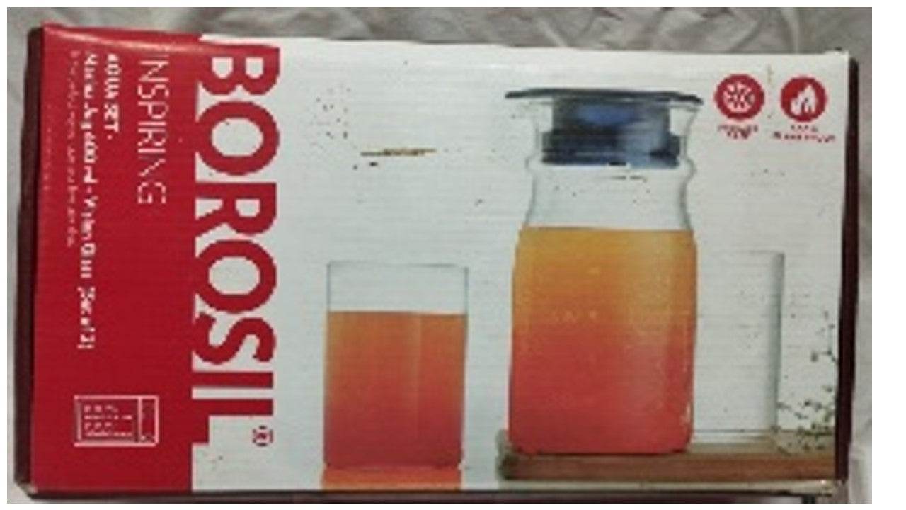 BOROSIL AQUA SET MARINA JUG 600ML VISION GLASS SET OF 2 image 1