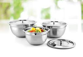 STEEL BOWL SET WITH TRAY image 0