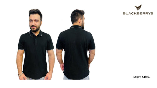 BLACK BERRYS BLACK (M-SIZE) HALF SLEEVE image 0