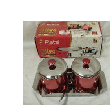 PLATA OLIVE STEEL CONTAINER WITH TREY 5 PCS image 0