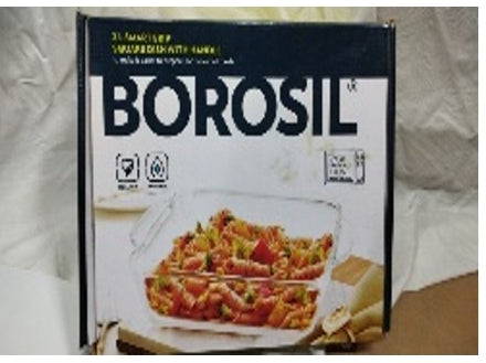 BOROSIL 2 LITER SQUARE DISH WITH HANDLE image 1