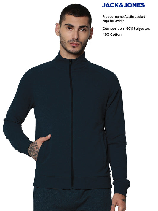 ACK & JONES AUSTIN SWEAT JACKET -NAVY BLUE