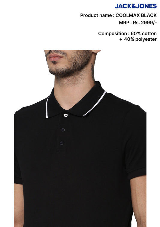 JACK & JONES COOL MAX POLO -BLACK