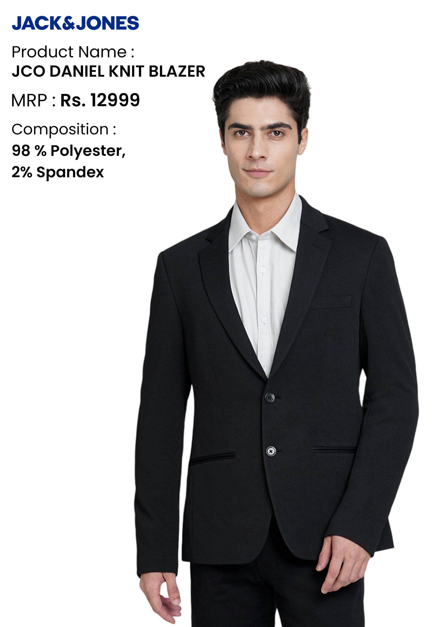 JACK & JONES DANIEL KNIT BLAZER -BLACK