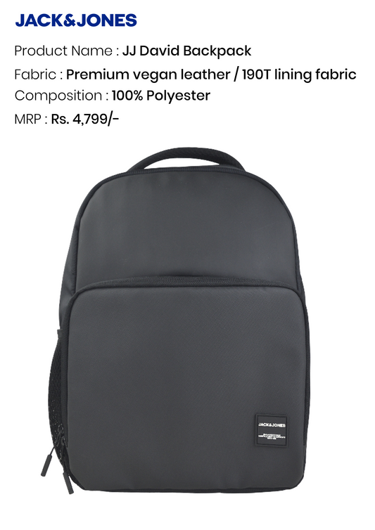 JACK & JONES DAVID BACKPACK -BLACK