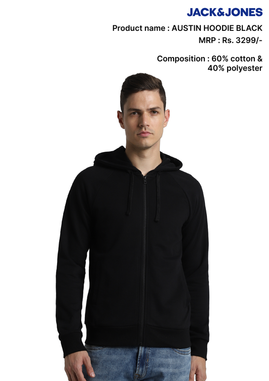 JACK & JONES AUSTIN HOODIE -BLACK