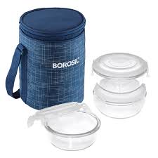 BOROSIL GLASS LUNCH BOX SET OF 3 image 0