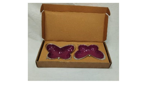 MAGGPPIE  STAINLESS STEEL AMBORSIA NUT BOWL SET'2 SHAPE - BUTTERFLY image 0