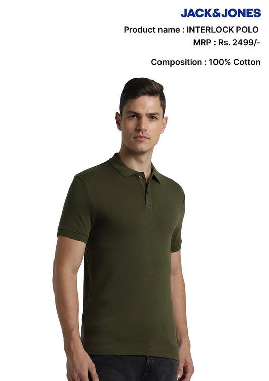JACK & JONES INTERLOCK POLO -GREEN
