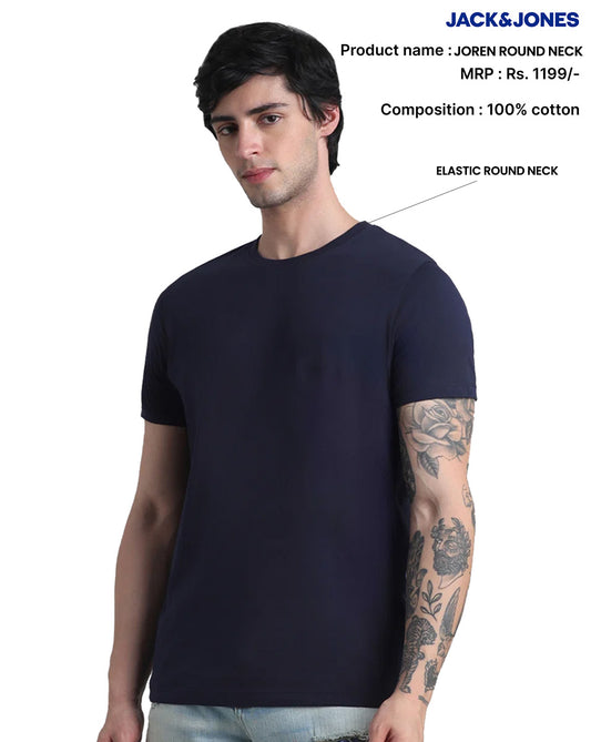 JACK & JONES JOREN ROUND NECK NAVY BLUE