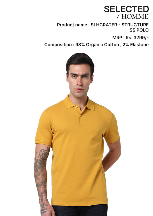 SELECTED HOMME STRUCTURED POLO -YELLOW